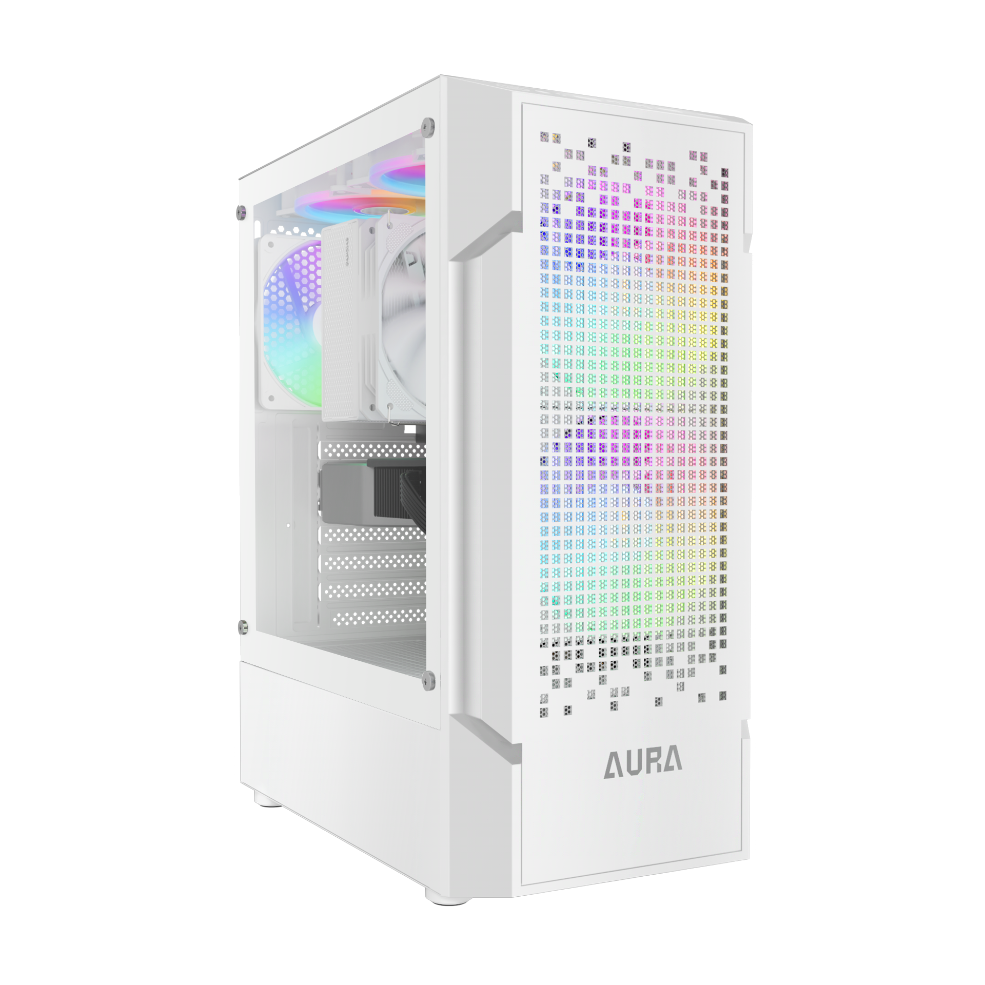 GAMDIAS AURA GC7 ARGB Mid Tower Gaming Case - White GAMDIAS AURA GC7 ARGB Mid Tower Gaming Case - White